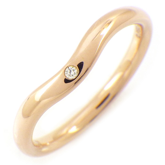 ティファニー Tiffany & Co. リング カーブドバンド 60016784 1ポイント ダイヤモンド 0.01ct K18PG 11.5号 【中古】