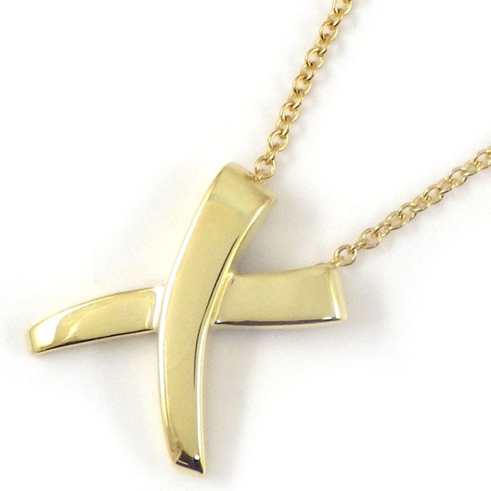 ティファニー Tiffany & Co. ネックレス キス X クロス K18YG 【中古】