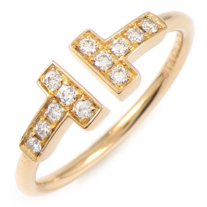 ティファニー Tiffany & Co. リング Tワイヤー 60147327 ダイヤモンド 計0.13ct K18PG 13号 【中古】