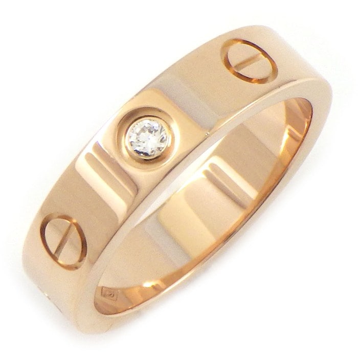 カルティエ Cartier ピンキーリング ラブ スモールモデル SM B4050745 1ポイント ダイヤモンド 0.02ct K18PG 5号 / #45 【中古】