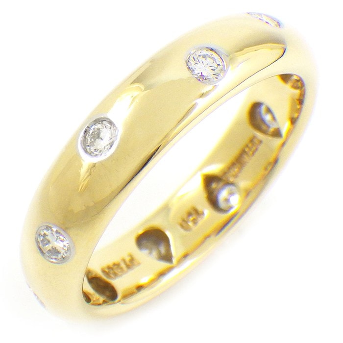 ティファニー Tiffany & Co. リング ドッツ ダイヤモンド PT950 K18YG 9号 【中古】