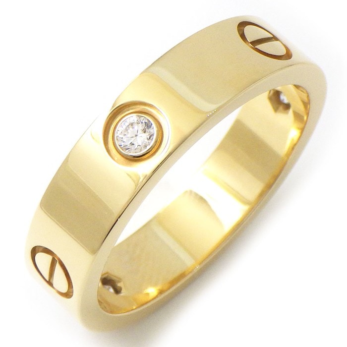 カルティエ Cartier リング ラブ B4032464 ハーフ ダイヤモンド K18YG 23号 / #64 【箱・保付き】 【中古】