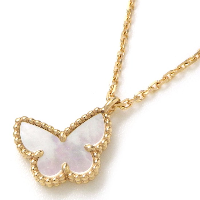 ヴァンクリーフ＆アーペル Van Cleef & Arpels ネックレス スウィートアルハンブラ パピヨン VCARF69300 ホワイト シェル K18YG 【箱・保付き】 【中古】