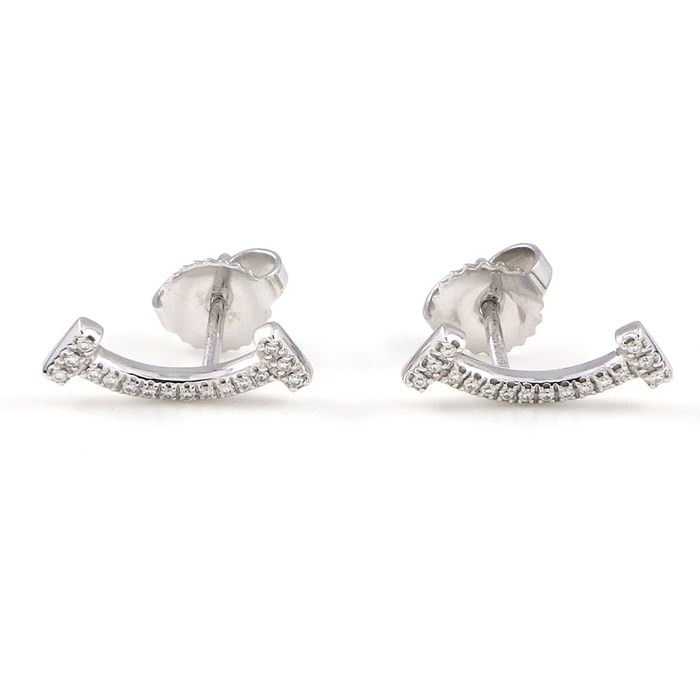 ティファニー Tiffany & Co. ピアス Tスマイル 60150739 ダイヤモンド 計0.06ct K18WG 【中古】