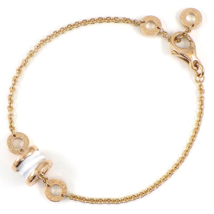 ブルガリ BVLGARI ブレスレット B-zero1 ビーゼロワン 354812 エレメント ホワイト セラミック K18PG / #SM 【中古】