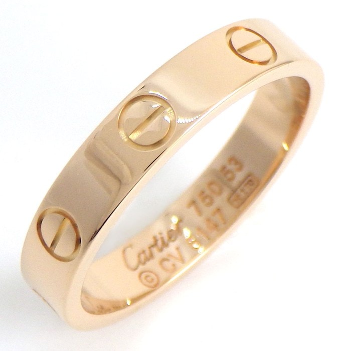 カルティエ Cartier リング ラブ スモールモデル SM B4085200 ウェディング バンド K18PG 12.5号 / #53 【中古】