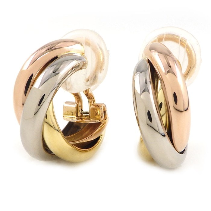 カルティエ Cartier イヤリング トリニティ スリーカラー K18PG K18WG K18YG 【中古】