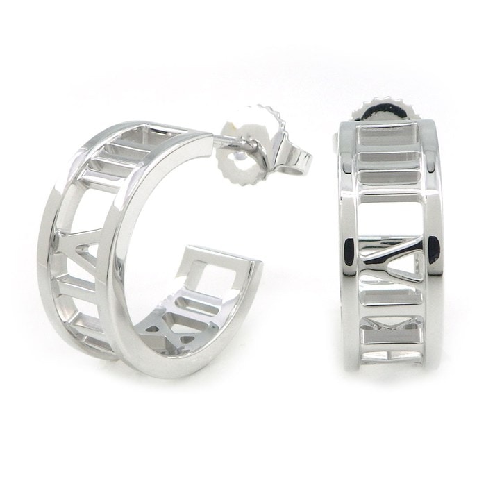 ティファニー Tiffany & Co. ピアス アトラス オープン フープ K18WG 【中古】