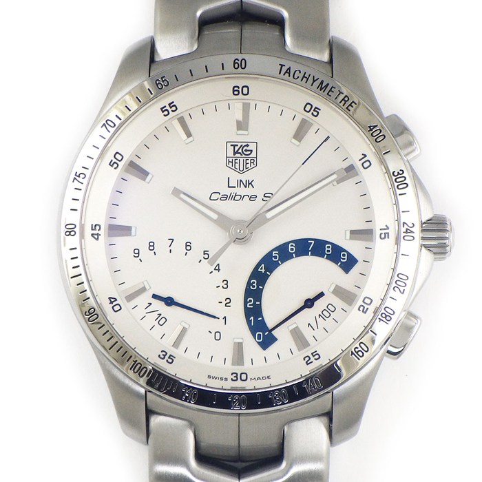 タグ・ホイヤー TAG Heuer 腕時計 リンク キャリバーS CJF7111.BA0587 シルバー文字盤 クロノグラフ タキメーター SS クオーツアナログ 【中古】