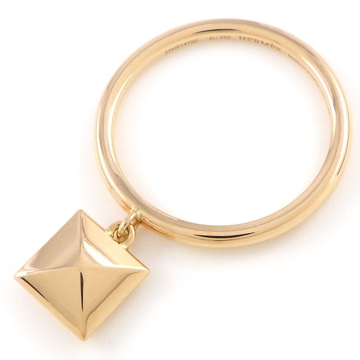 エルメス HERMES リング クルードゥH PM タッセル スクエアモチーフ K18PG 10.5号 / #51 【中古】