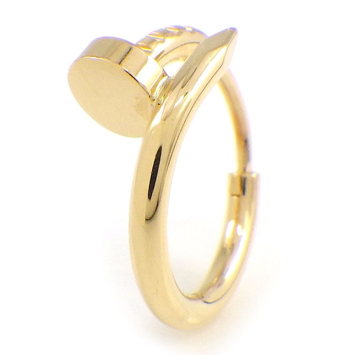 カルティエ Cartier ピアス ジュストアンクル B8301446 釘モチーフ フープ K18YG ※片方のみ 【中古】