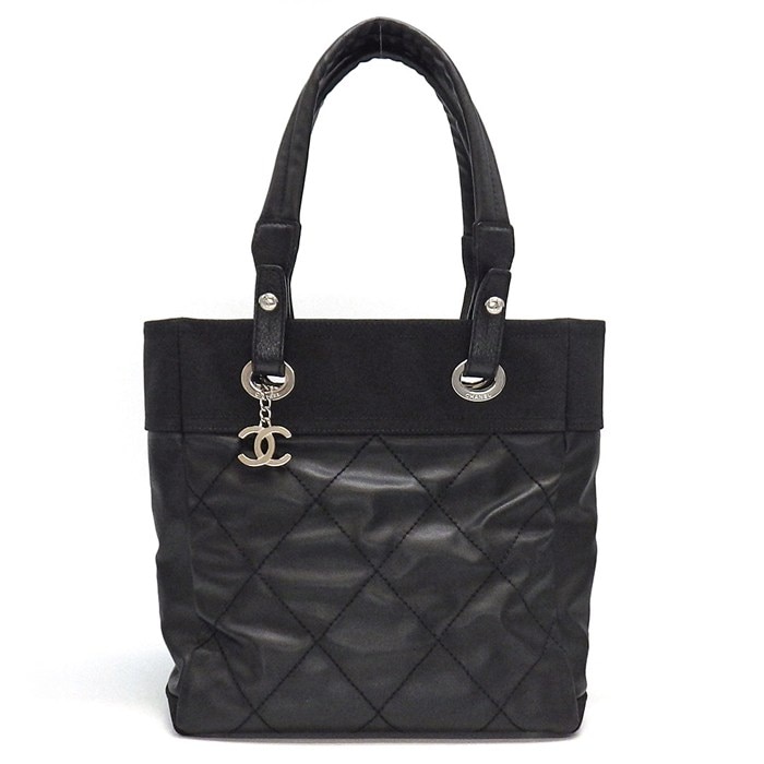 シャネル CHANEL トートバッグ/ハンドバッグ パリビアリッツ PM A34208 2013年製 ブラック PVCコーティングキャンバス レザー 【中古】