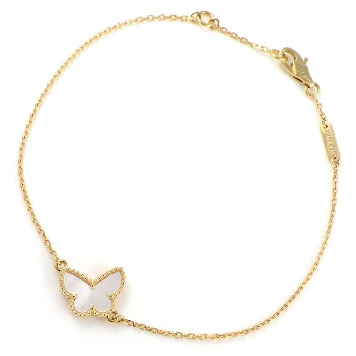 ヴァンクリーフ＆アーペル Van Cleef & Arpels ブレスレット スウィートアルハンブラ パピヨン VCARF69000 ホワイト シェル K18YG 【箱・保付き】 【中古】