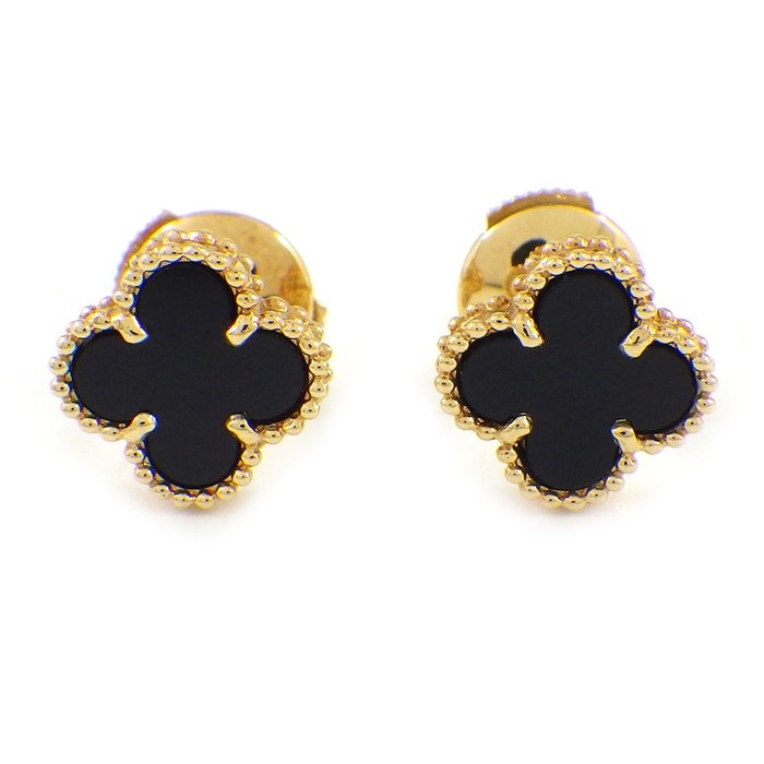 ヴァンクリーフ＆アーペル Van Cleef & Arpels ピアス スウィートアルハンブラ VCARA44900 オニキス K18YG 【中古】