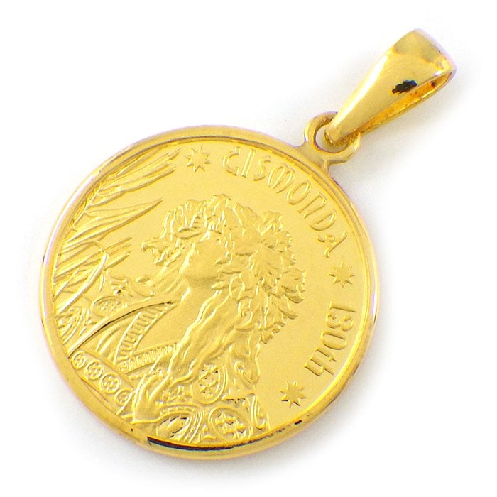 ペンダントトップ アルフォンス・ミュシャ メダル ジスモンダ 椿姫 1/20oz 制作130周年 750枚限定 Au999