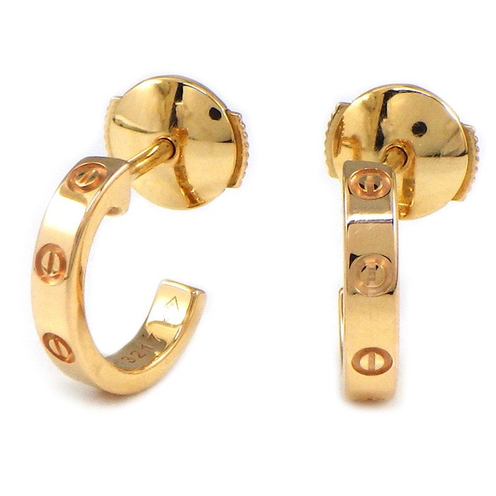 カルティエ Cartier ピアス ラブ フープ SM B8029000 K18PG 【中古】