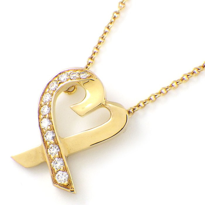 ティファニー Tiffany & Co. ネックレス ラヴィング ラビング ハート ダイヤモンド K18YG 【中古】