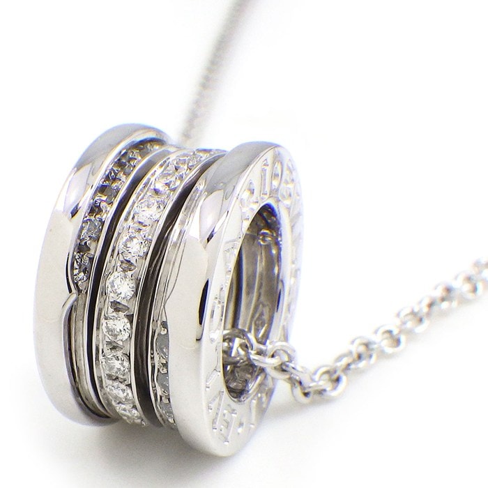 ブルガリ BVLGARI ネックレス B-zero1 ビーゼロワン ダイヤモンド K18WG 【中古】