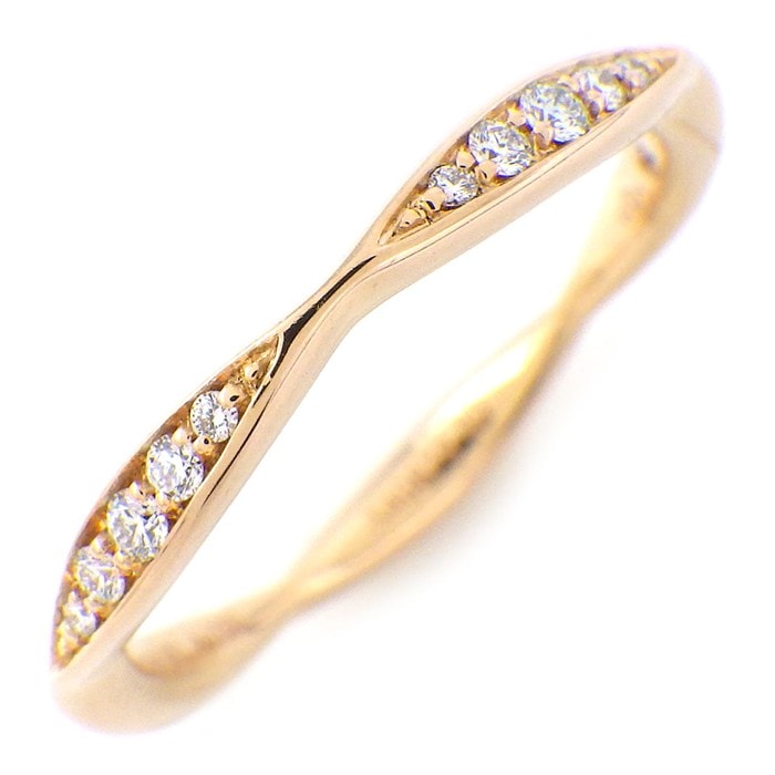 シャネル CHANEL リング カメリア ハーフエタニティ J10836 ダイヤモンド 0.08ct K18PG 9.5号 / #50 【中古】