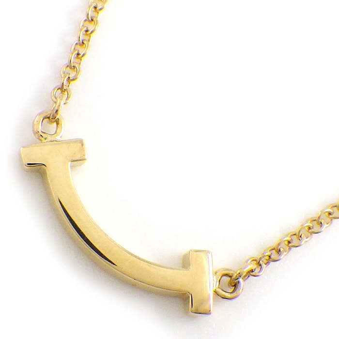  ティファニー Tiffany & Co. ネックレス Tスマイル ミニ マイクロ 62617640 K18YG 【中古】