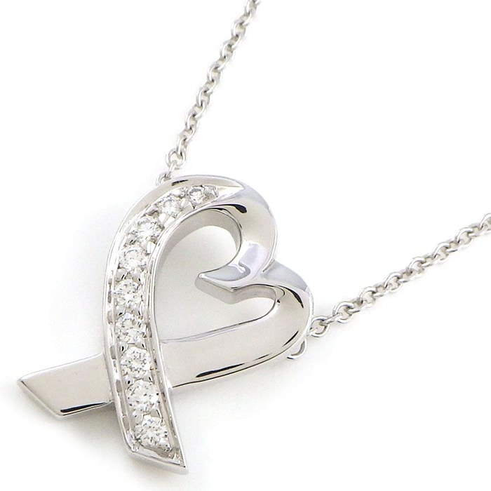 ティファニー Tiffany & Co. ネックレス ラヴィング ラビング ハート ダイヤモンド K18WG 【中古】