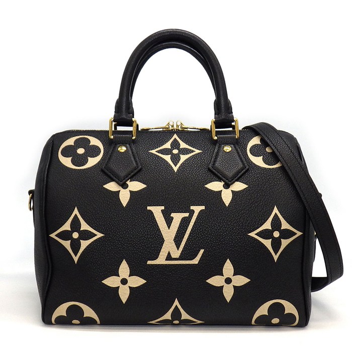 ルイ・ヴィトン Louis Vuitton ボストンバッグ/ハンドバッグ/ショルダーバッグ スピーディ・バンドリエール 25 M58947 ブラック/ベージュ バイカラー モノグラム・アンプラント レザー ゴールド金具 【中古】