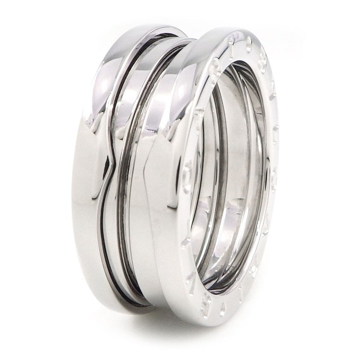 ブルガリ BVLGARI リング B-zero1 ビーゼロワン 2バンド ロゴ K18WG 12.5号 / #53 【中古】