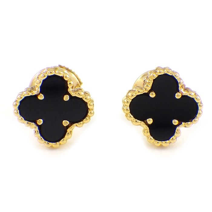 ヴァンクリーフ＆アーペル Van Cleef & Arpels ピアス スウィートアルハンブラ VCARA44900 オニキス K18YG 【中古】
