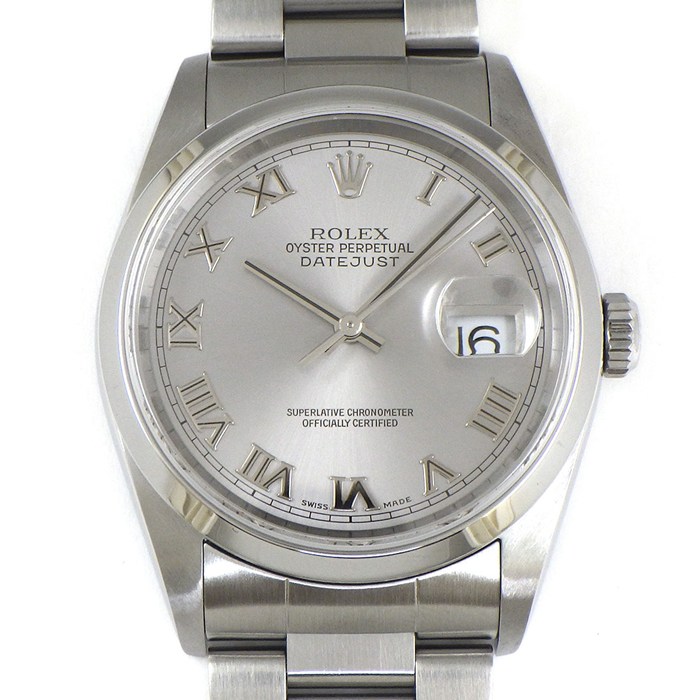 ロレックス Rolex 腕時計 デイトジャスト 36 16200 K番 2001年製 サンレイ シルバー文字盤 SS 自動巻き 【OH済み】 【中古】