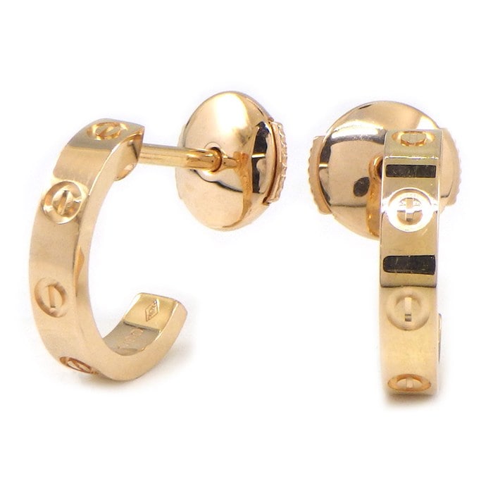 カルティエ Cartier ピアス ラブ フープ SM B8029000 K18PG 【中古】