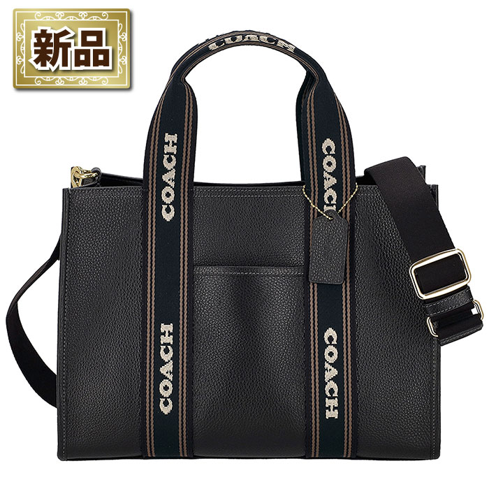 【新品】コーチ COACH トートバッグ/ショルダーバッグ スミス CBM10 IMA47 ブラックマルチ 2025AW リファインド ペブルレザー ゴールド金具
