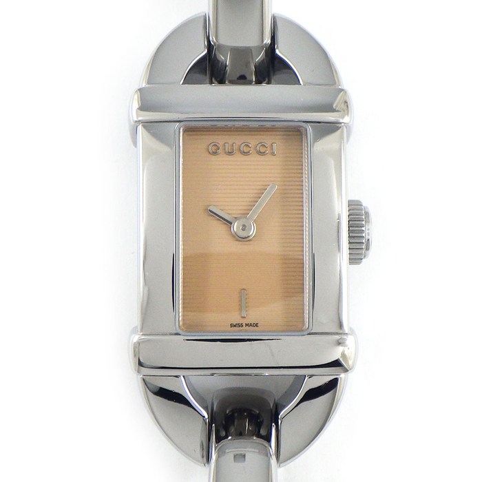 686【美品】GUCCI 時計　128.5 シェル スクエア カットガラス　華奢 686【美品】GUCCI 時計 128.5 シェル スクエア カットガラス 華奢
