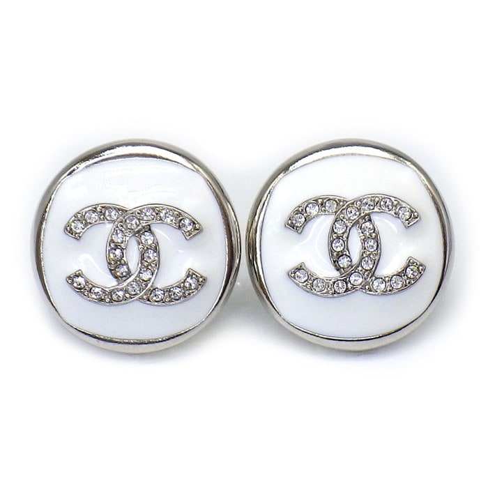 シャネル CHANEL ピアス ココマーク クルーズコレクション 2025年 ABF033 ラインストーン レジン メタル 【中古】