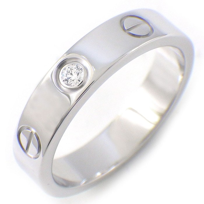 カルティエ Cartier リング ラブ スモールモデル SM B4050549 1ポイント ダイヤモンド 0.02ct K18WG 9号 / #49 【中古】