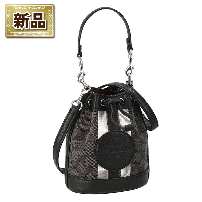 【新品】コーチ COACH ハンド/ショルダーバッグ デンプシー ミニ バケットバッグ C8322 SVRT6 2022 AW スモークブラックマルチ ジャカード レザー