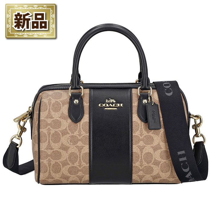 【新品】コーチ COACH ハンドバッグ/ショルダーバッグ ローアン サッチェル CW376 IMQRX 2024 AW タン シグネチャーキャンバス ブラック レザー