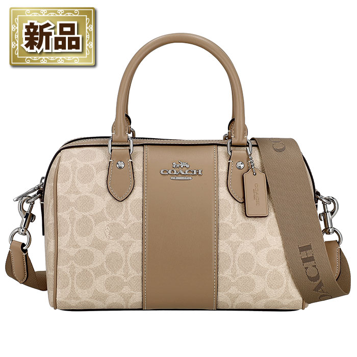 【新品】コーチ COACH ハンドバッグ/ショルダーバッグ ローアン サッチェル CW376 SVPWH 2024 AW サンド シグネチャーキャンバス トープ レザー