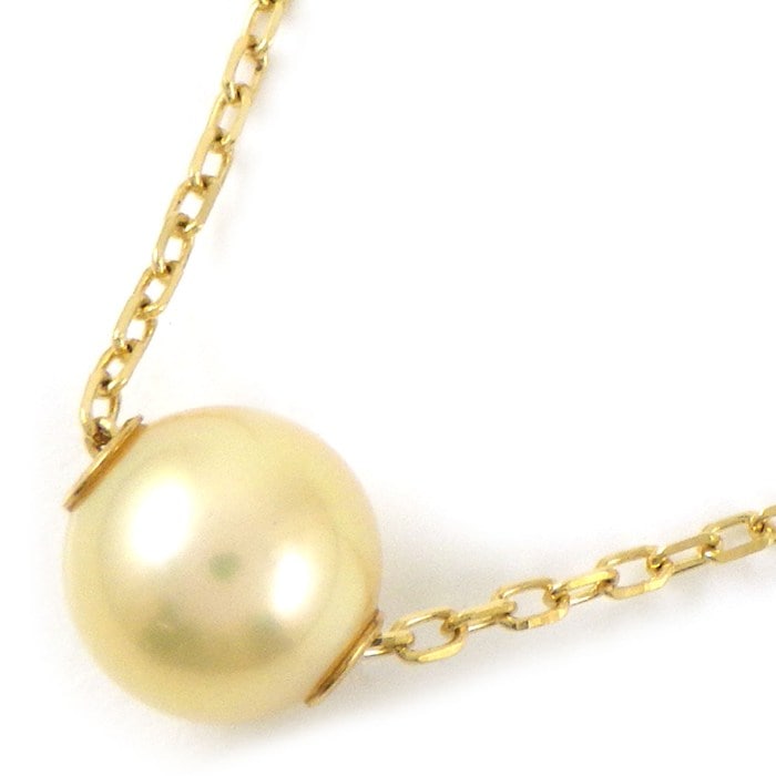 ミキモト MIKIMOTO ネックレス 1ポイント ゴールデン パール 7mm珠 K18YG 【中古】