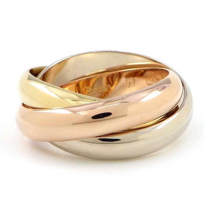 カルティエ Cartier リング トリニティ スリーカラー K18PG K18WG K18YG 10.5号 / #51 【中古】