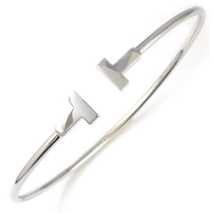 ティファニー Tiffany & Co. バングル T ワイヤー ナロー 60010773 K18WG / #M 【中古】