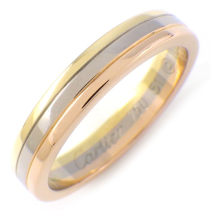 カルティエ Cartier リング ヴァンドーム トリニティ ウェディング スリーカラー K18PG K18WG K18YG 11号 / #51 【中古】