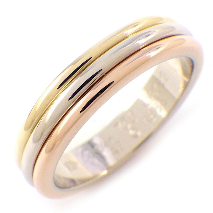 カルティエ Cartier リング ヴァンドーム トリニティ ウェディング スリーカラー K18PG K18WG K18YG 7号 / #47 【中古】