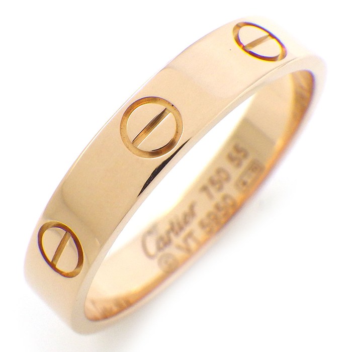 カルティエ Cartier リング ラブ スモールモデル SM B4085255 K18PG 15号 / #55 【中古】