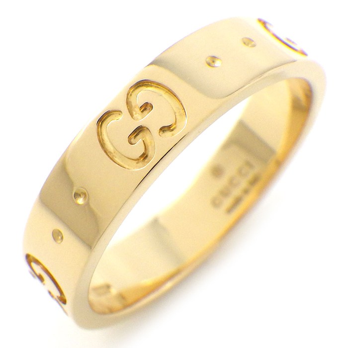 グッチ GUCCI リング アイコン 660070 J8500 8000 インターロッキングG GGロゴ K18YG 9.5号 / #10 【中古】