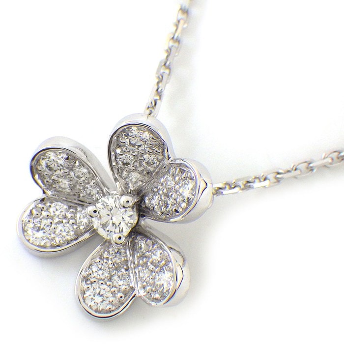 ヴァンクリーフ＆アーペル Van Cleef & Arpels ネックレス フリヴォル ミニ VCARP3W300 パヴェ 25ポイント ダイヤモンド 計0.21ct K18WG 【中古】