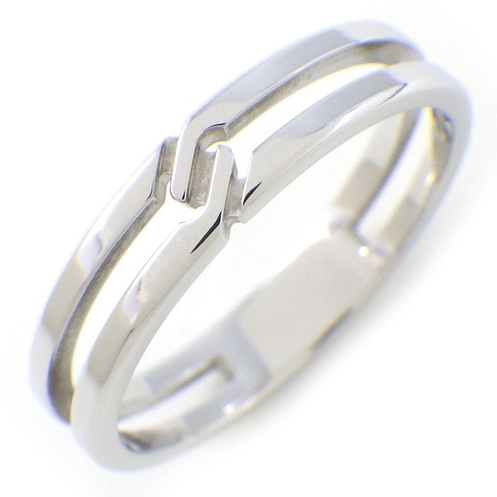 グッチ GUCCI リング インフィニティ 日本限定 ノット モチーフ K18WG 14号 / #15 【中古】