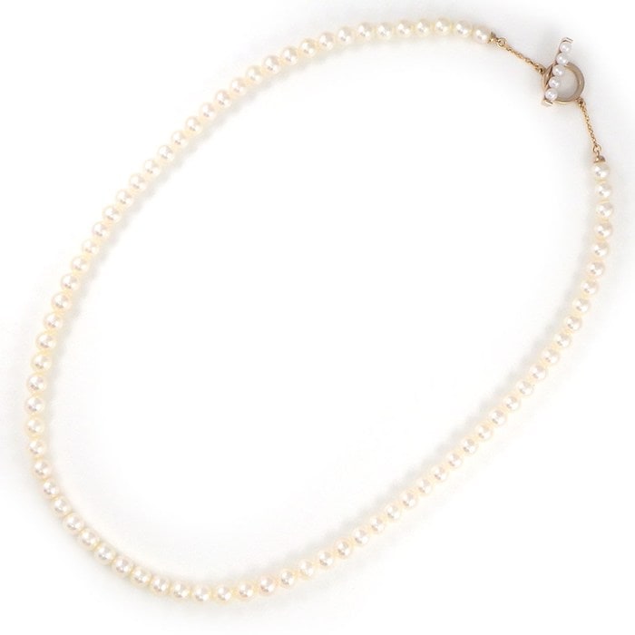 タサキ 田崎真珠 TASAKI ネックレス バランス あこやパール 4.5mm珠 サクラゴールド K18SG 【中古】