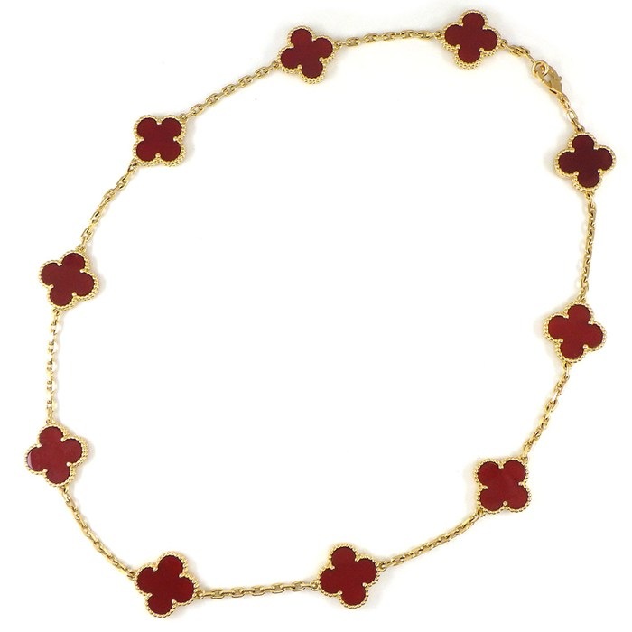 ヴァンクリーフ＆アーペル Van Cleef & Arpels ネックレス ヴィンテージアルハンブラ 10モチーフ VCARD40600 カーネリアン K18YG 【中古】