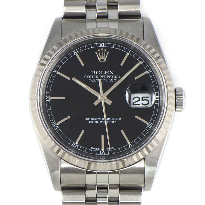 ノーロゴ ブレスウォッチ スイープ運針 デイトジャスト オマージュ クロスボール ノーロゴ ブレスウォッチ スイープ運針 デイトジャスト