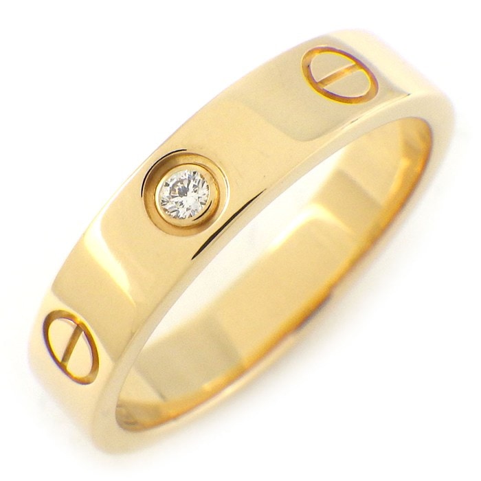 カルティエ Cartier リング ラブ スモールモデル SM B4056155 1ポイント ダイヤモンド 0.02ct K18YG 12号 / #52 【中古】